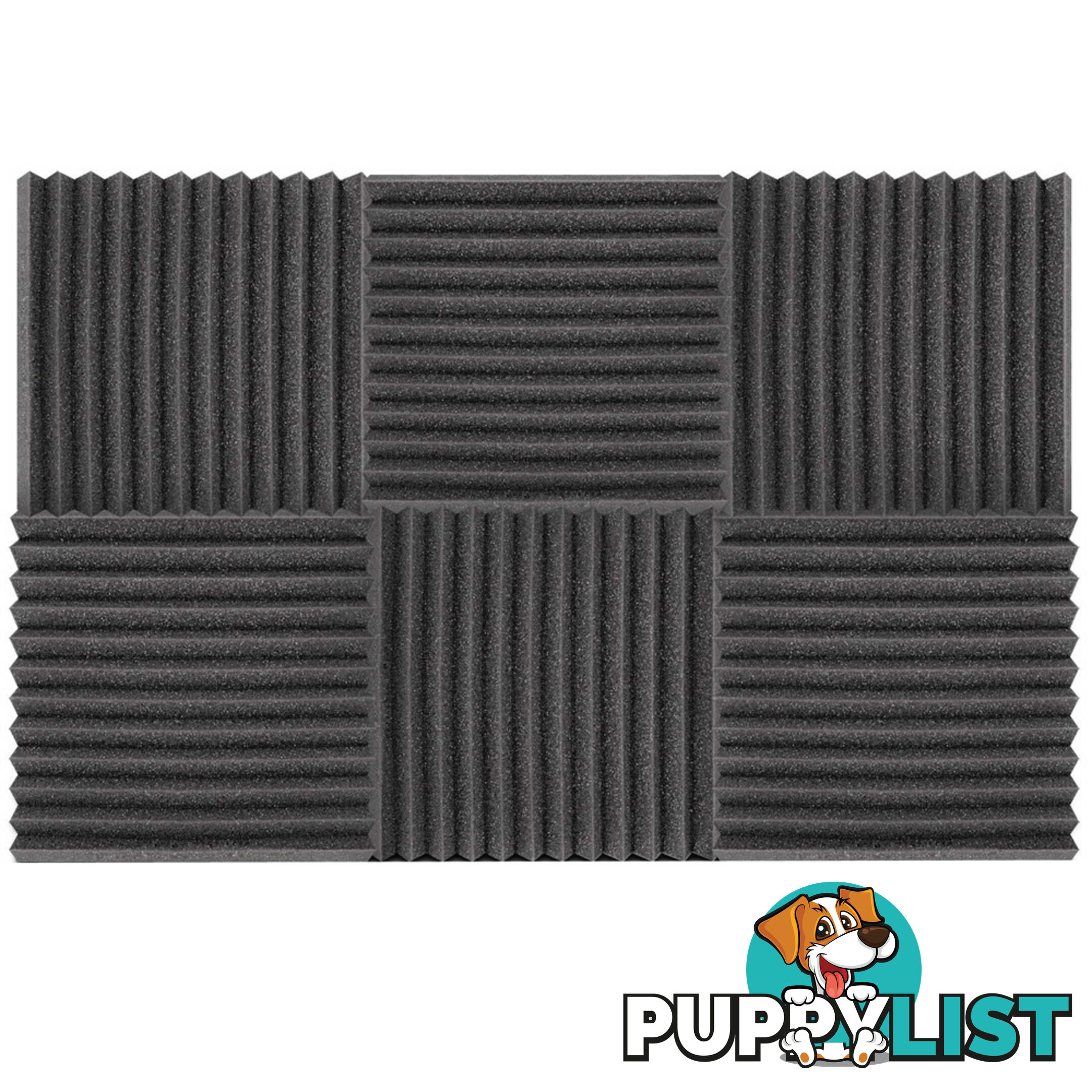 Set of 20 Studio Wedge Acoustic Foam Charcoal 30 x 30cm