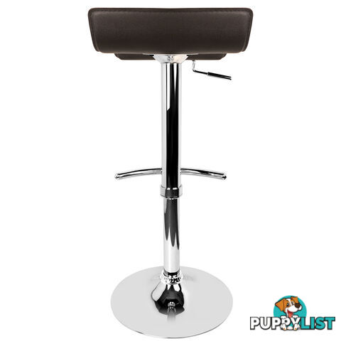 Set of 2 PVC Leather Kitchen Bar Stool Chocolate