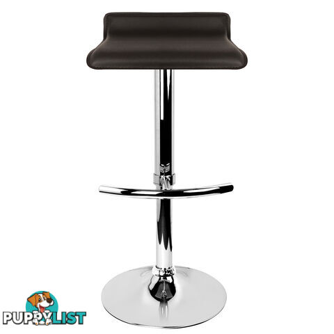 Set of 2 PVC Leather Kitchen Bar Stool Chocolate