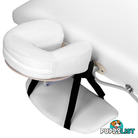 Portable Aluminium 3 Fold Massage Table Chair Bed White 75cm