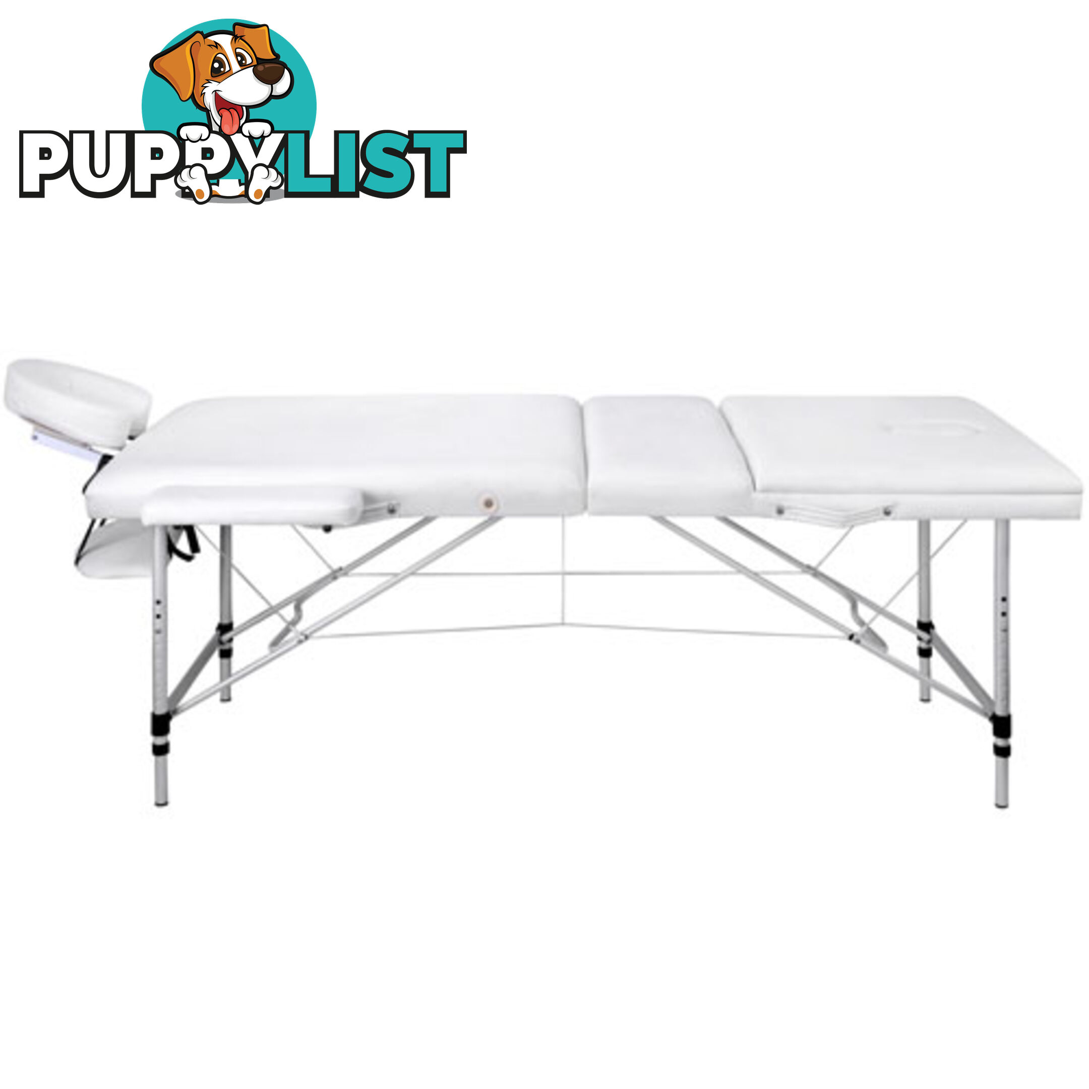 Portable Aluminium 3 Fold Massage Table Chair Bed White 75cm