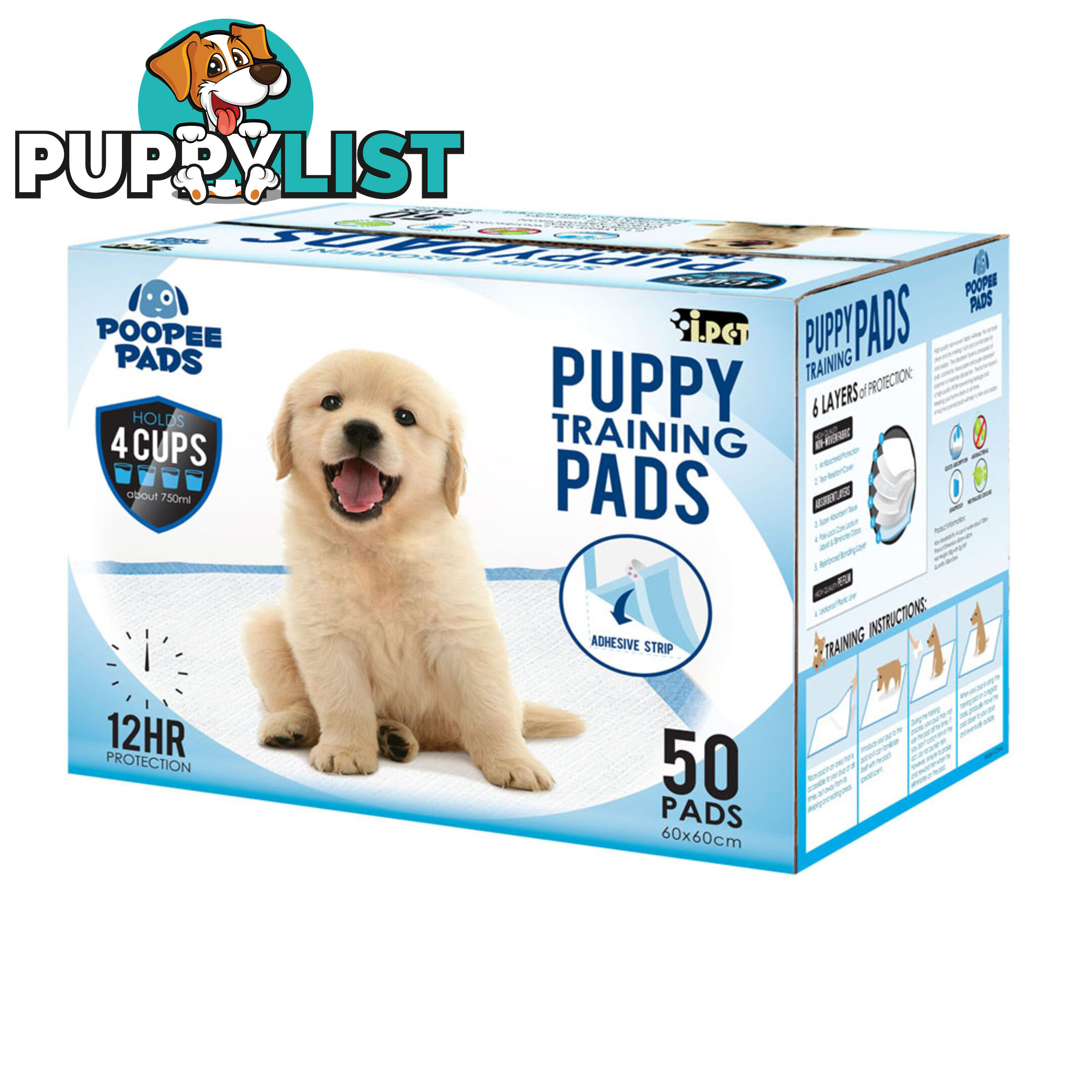 100 Puppy Pet Dog Toilet Training Pads Blue