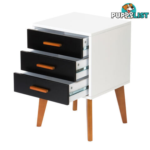 Bedside Table Cabinet Matt Black