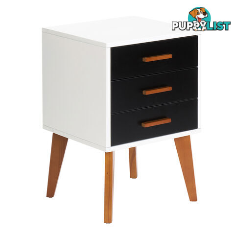 Bedside Table Cabinet Matt Black