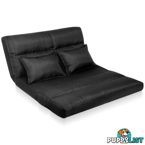 Double Size Adjustable Lounge Sofa - 5 positions Black