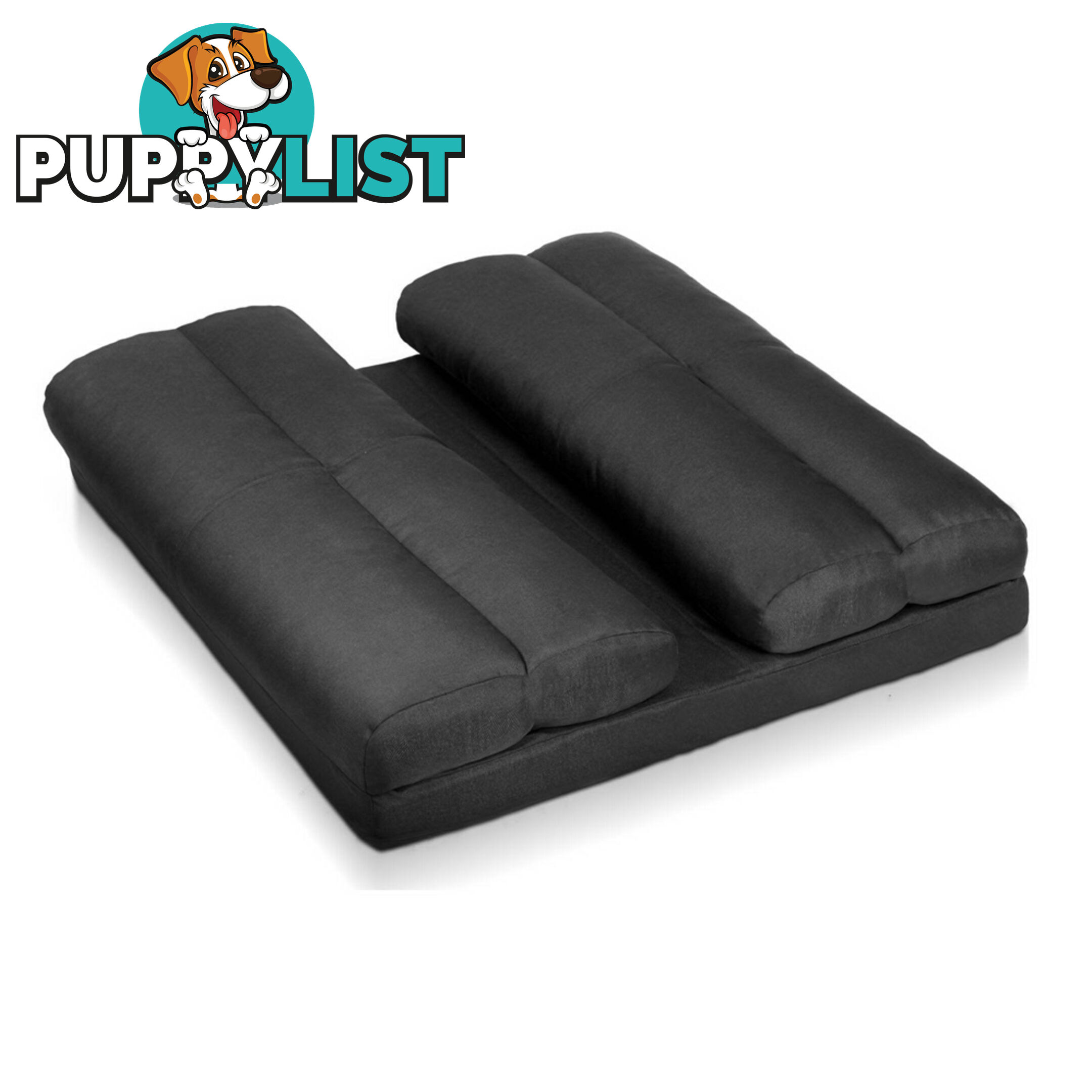 Double Size Adjustable Lounge Sofa - 5 positions Black