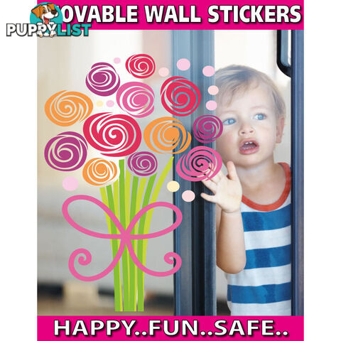 Medium Size Bouquet of Flowers Wall Stickers - Totally Movable