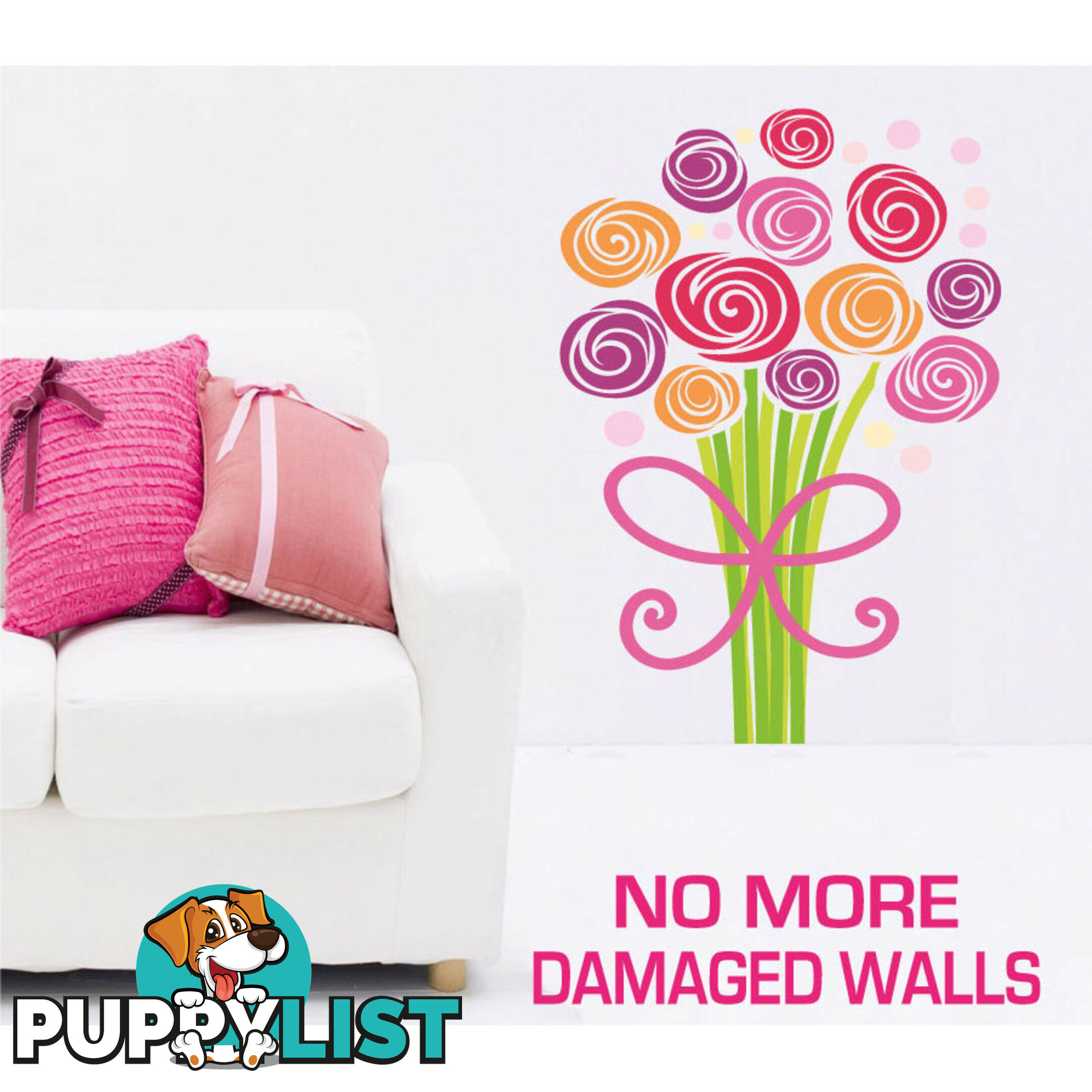 Medium Size Bouquet of Flowers Wall Stickers - Totally Movable