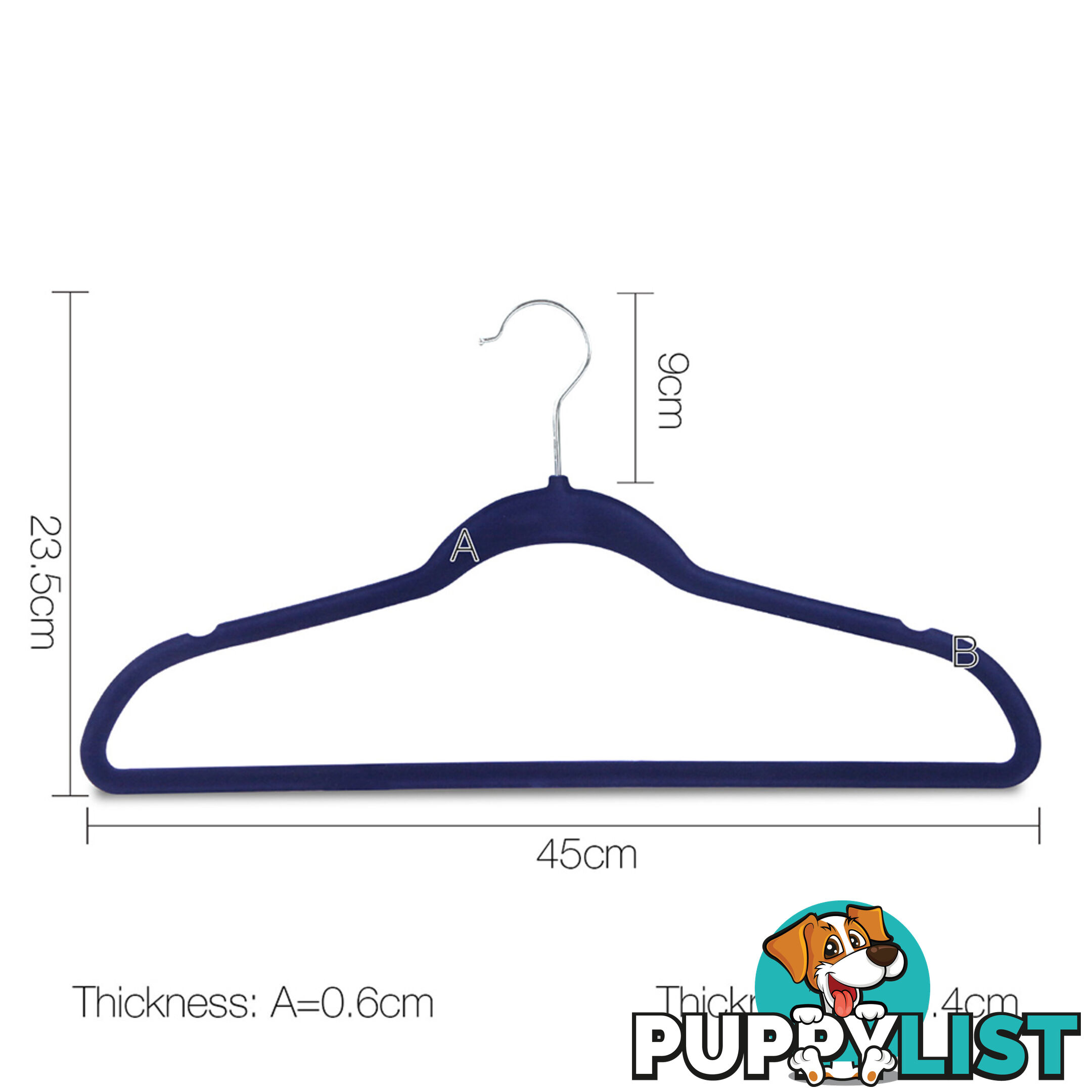 Set of 200 Slim Navy Velvet Hangers