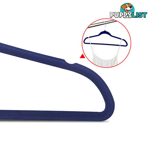 Set of 200 Slim Navy Velvet Hangers