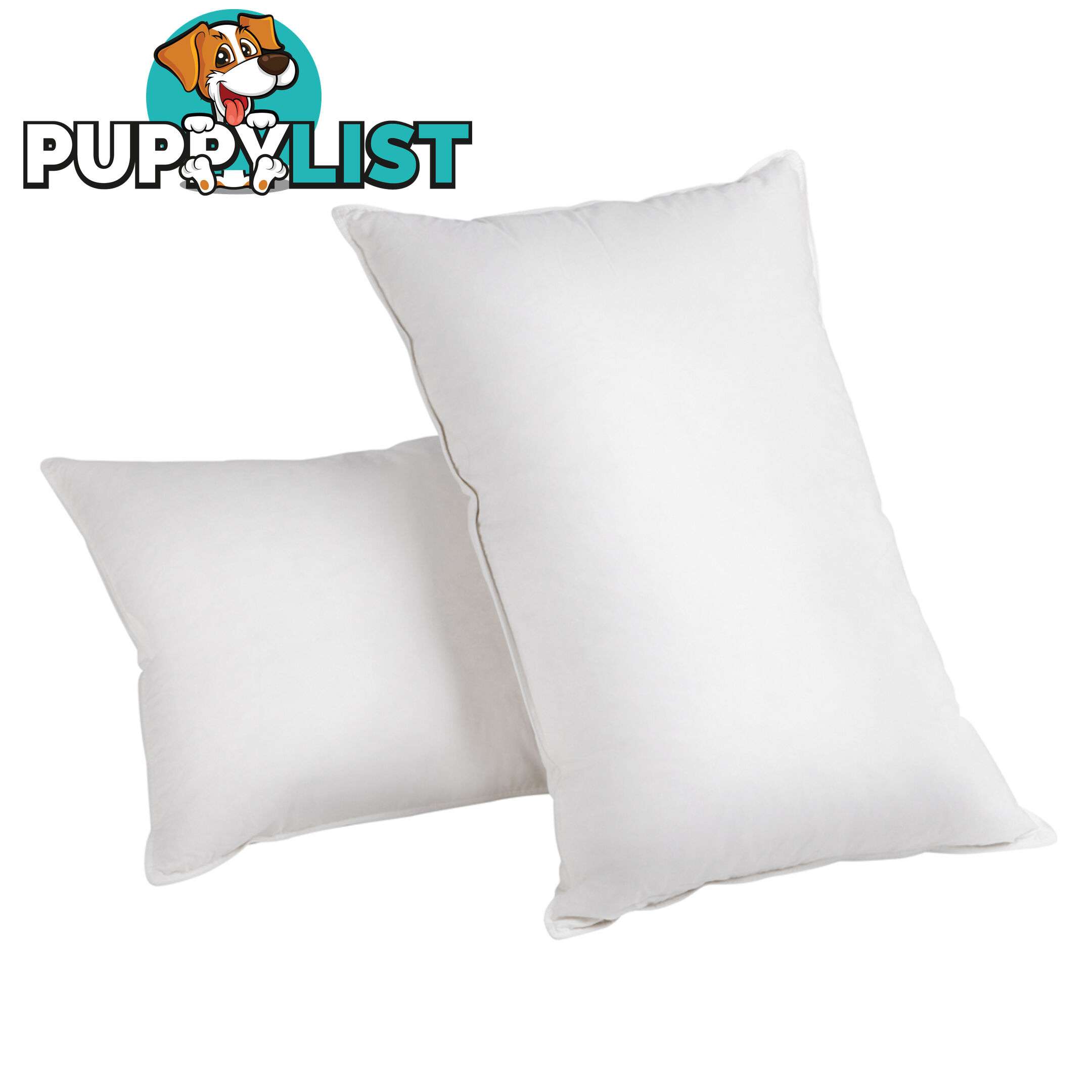 2 Pcs Duck Feathers Down Pillow w/ Bag