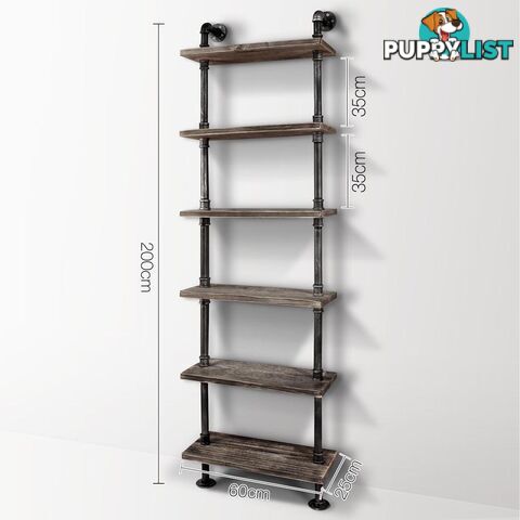 DIY Industrial 6 Level Pipe Shelf