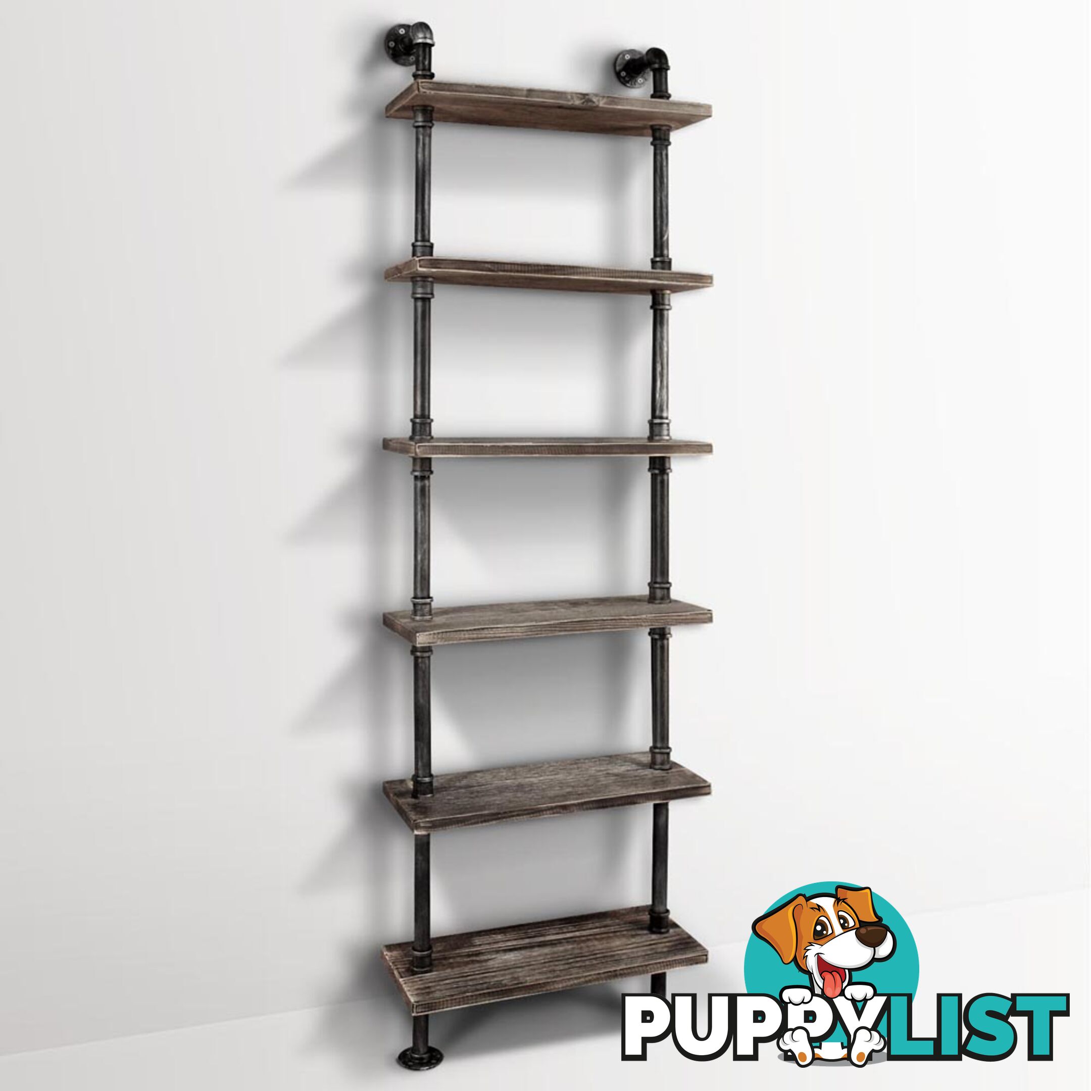 DIY Industrial 6 Level Pipe Shelf