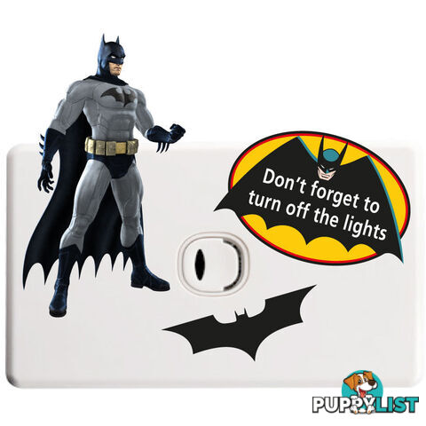 Batman Light Switch Sticker - Totally Movable and Reusable