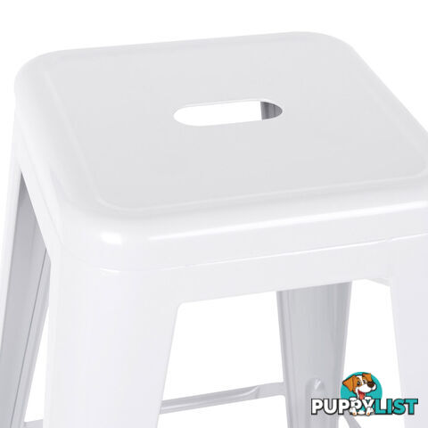 Set of 2 Steel Kitchen Bar Stool 76cm White