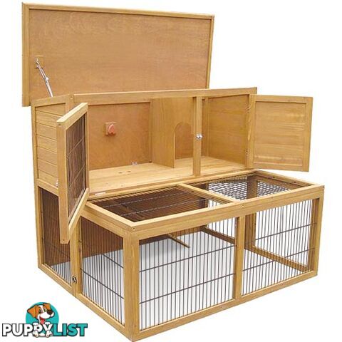 Deluxe Rabbit Cage Hutch w/ Under-Run