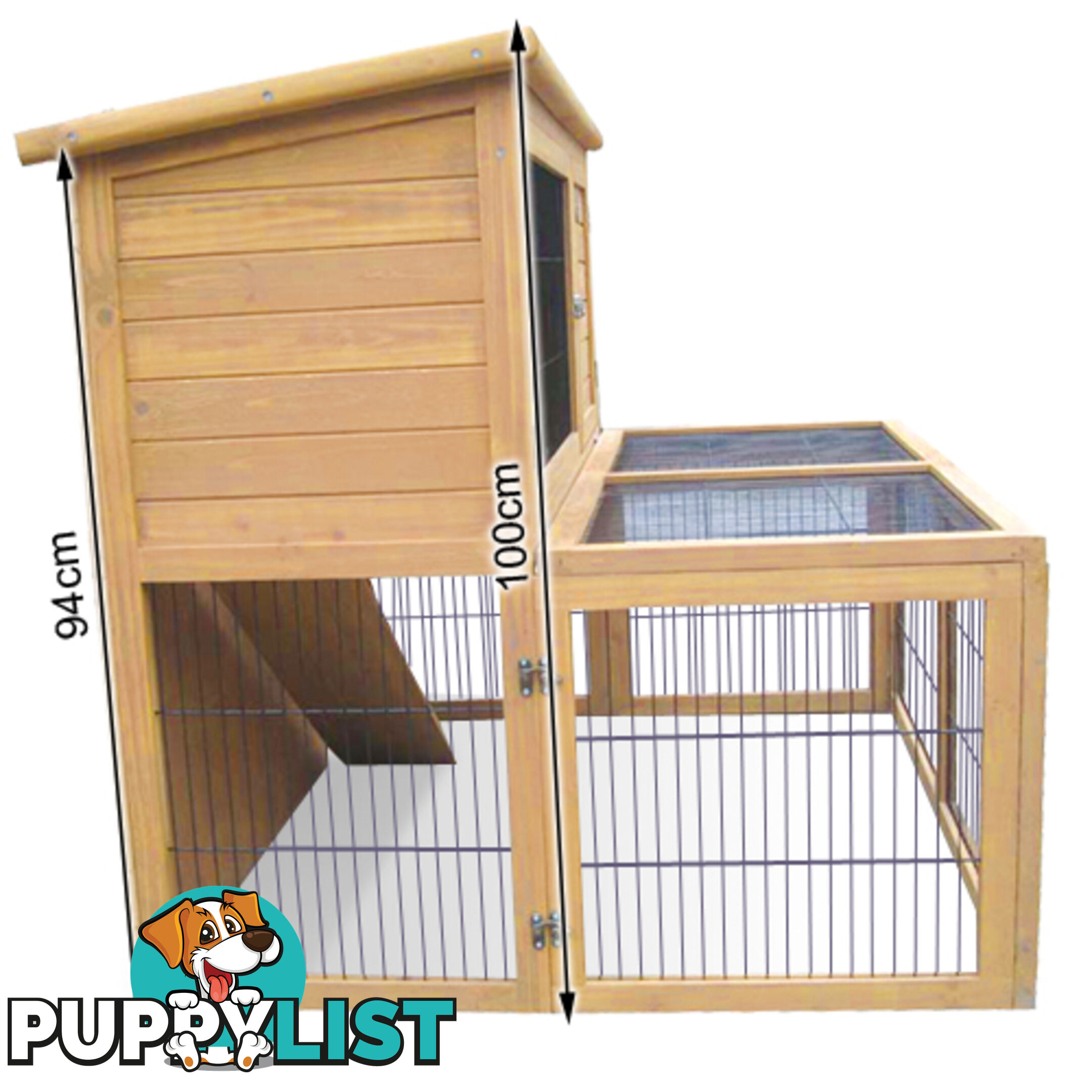 Deluxe Rabbit Cage Hutch w/ Under-Run