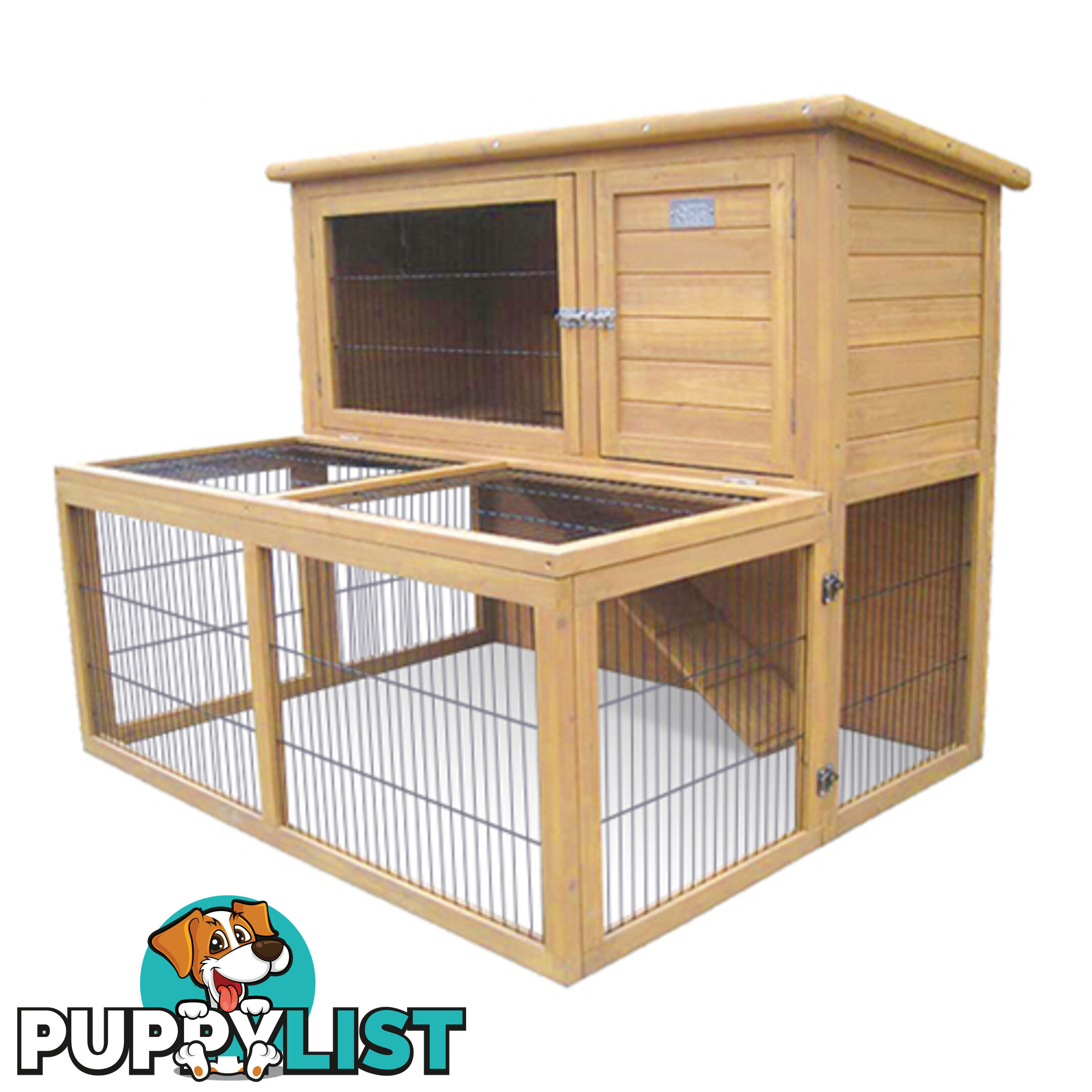 Deluxe Rabbit Cage Hutch w/ Under-Run