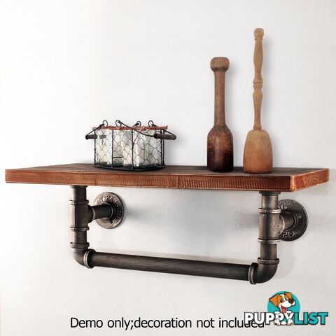 Rustic Industrial DIY Floating Pipe Shelf