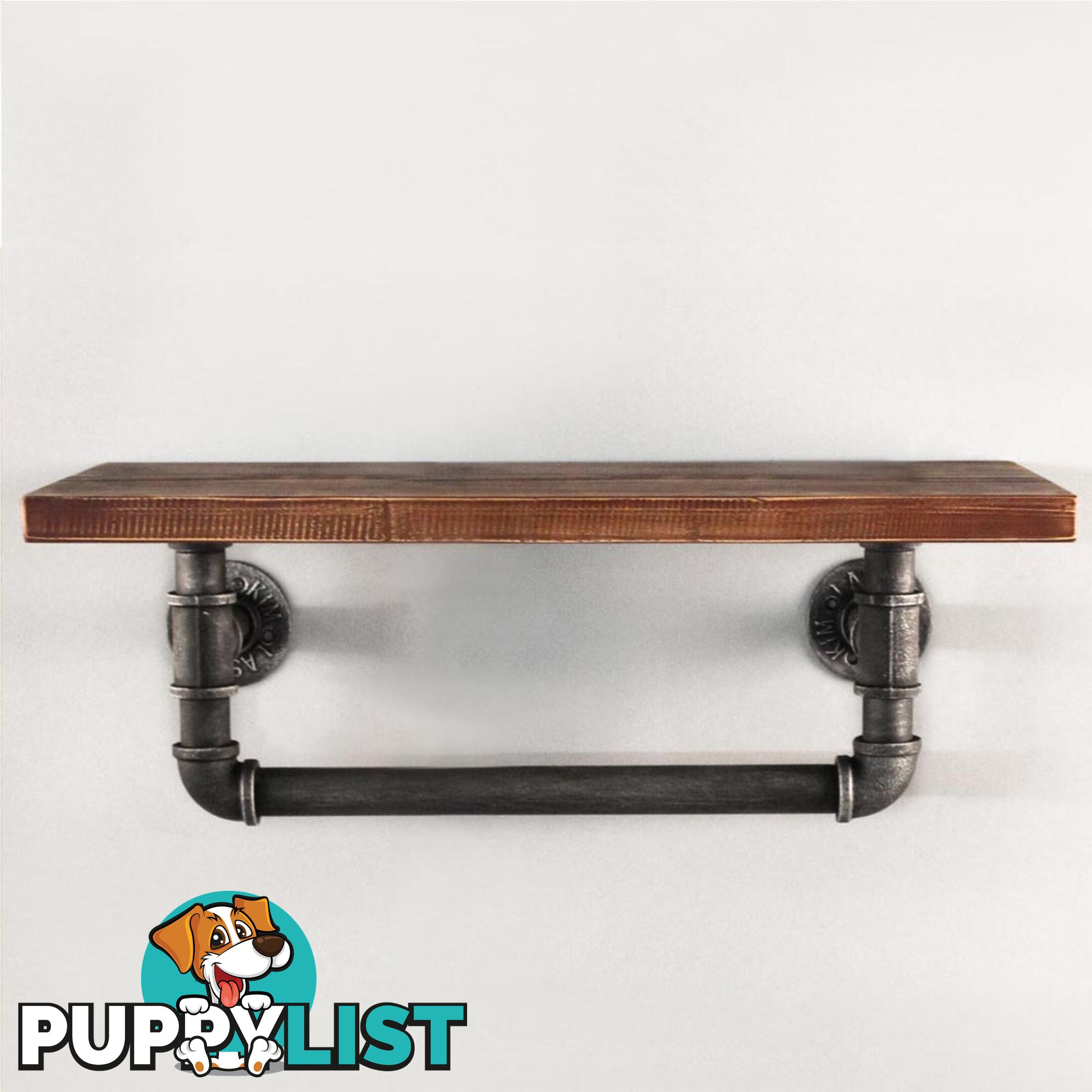 Rustic Industrial DIY Floating Pipe Shelf