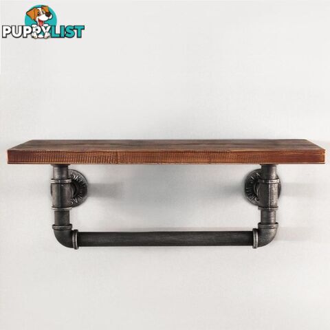 Rustic Industrial DIY Floating Pipe Shelf