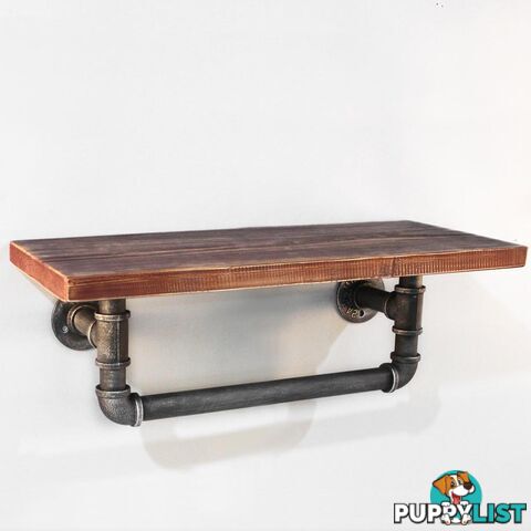 Rustic Industrial DIY Floating Pipe Shelf