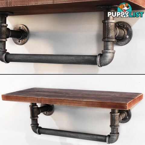 Rustic Industrial DIY Floating Pipe Shelf