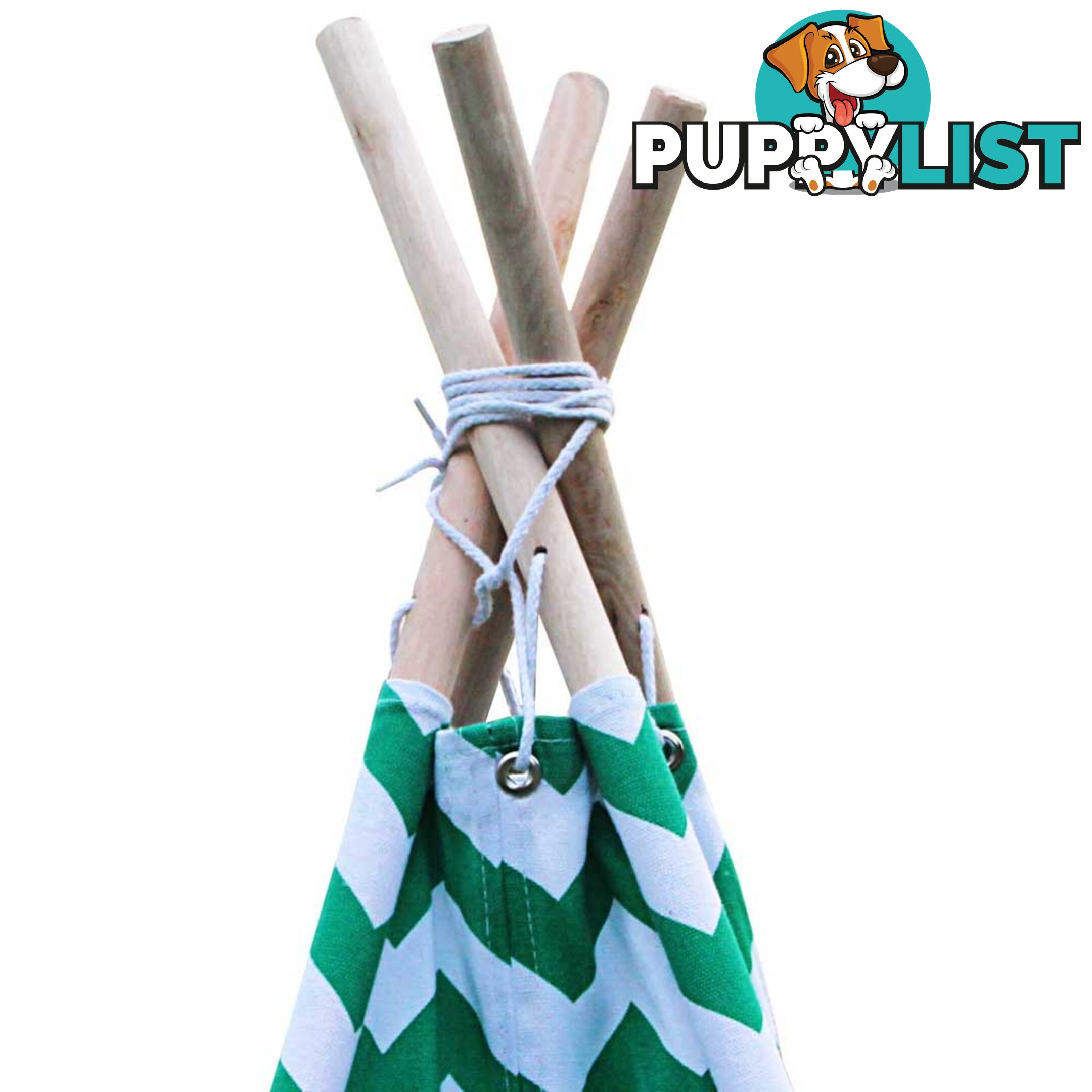 4 Poles Teepee Tent w/ Storage Bag Green