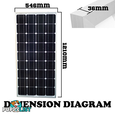 12V 100W SOLAR PANEL KIT HOME GENERATOR MONO CARAVAN CAMPING POWER CHARGING