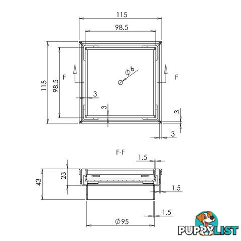 Set of 2 Square Stainless Steel Shower Grate Drain Floor Bathroom 95mm