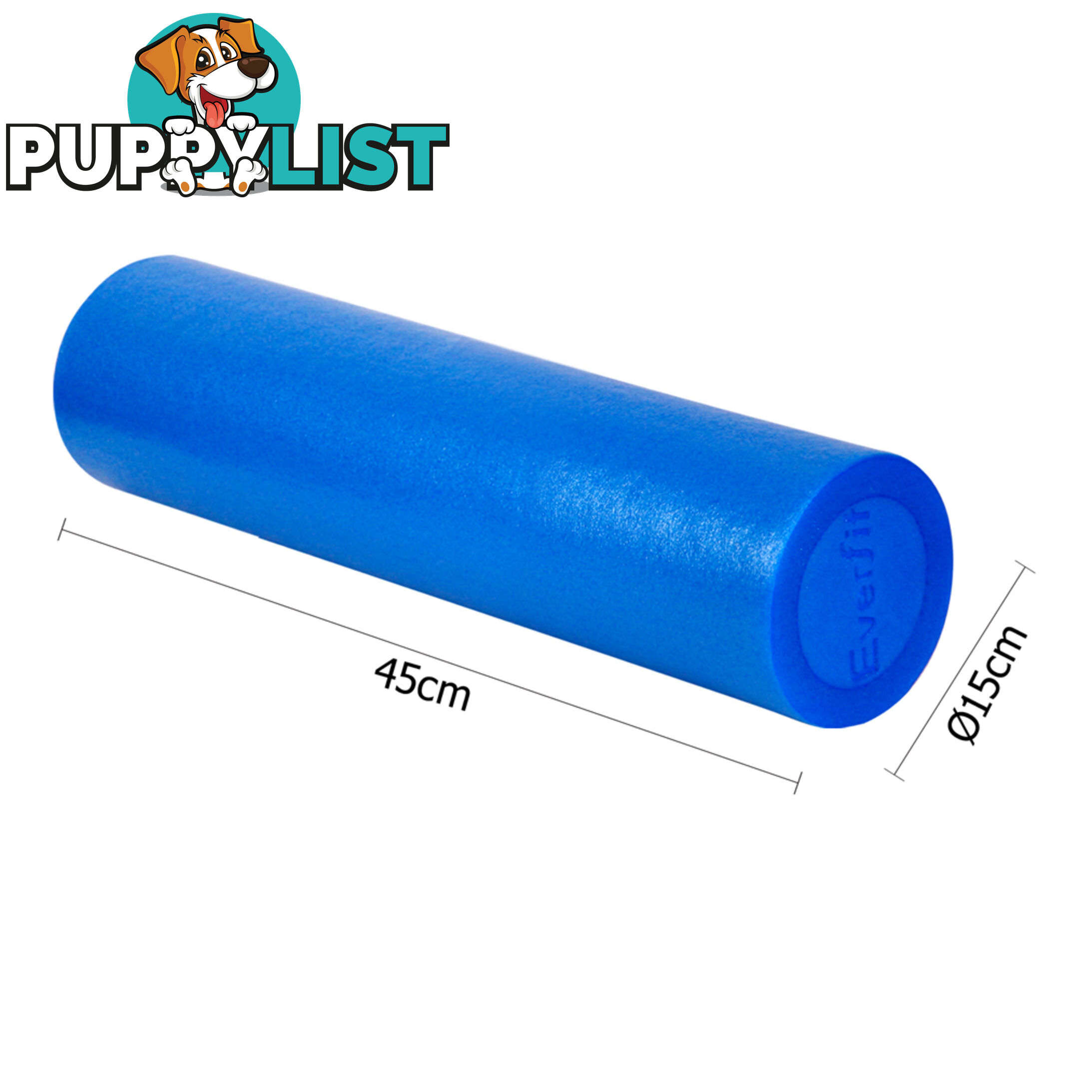 Yoga Gym Pilates EPE Stick Foam Roller Blue 45 x 15cm