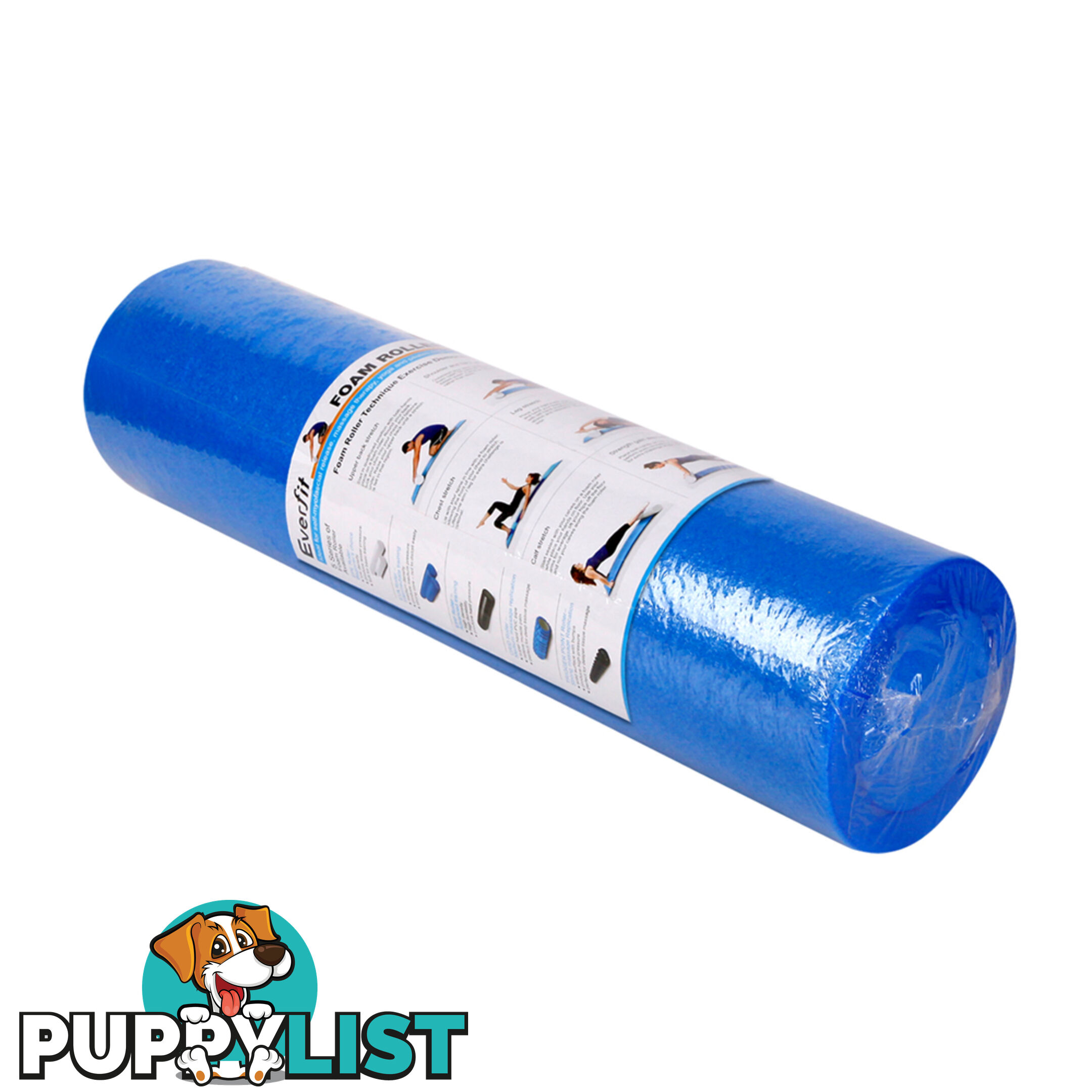 Yoga Gym Pilates EPE Stick Foam Roller Blue 45 x 15cm