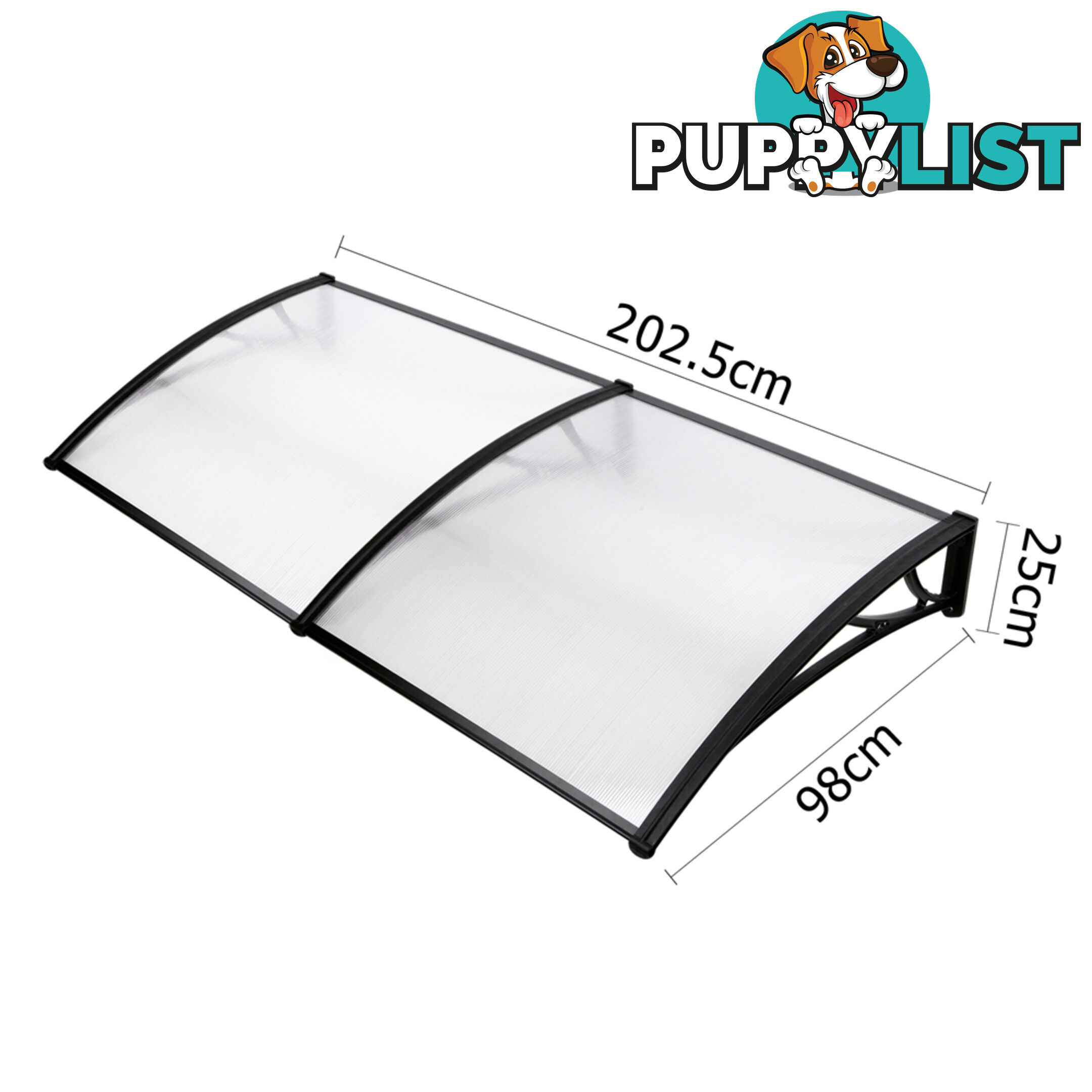 DIY Window Door Awning Cover Transparent 100 x 200cm