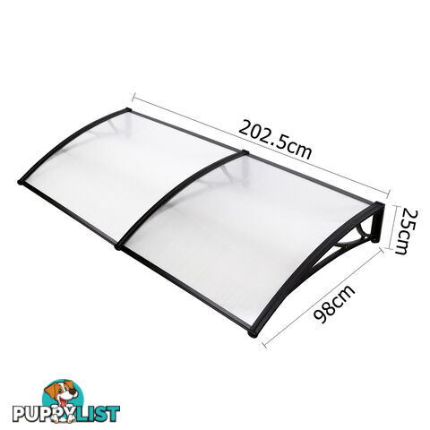 DIY Window Door Awning Cover Transparent 100 x 200cm