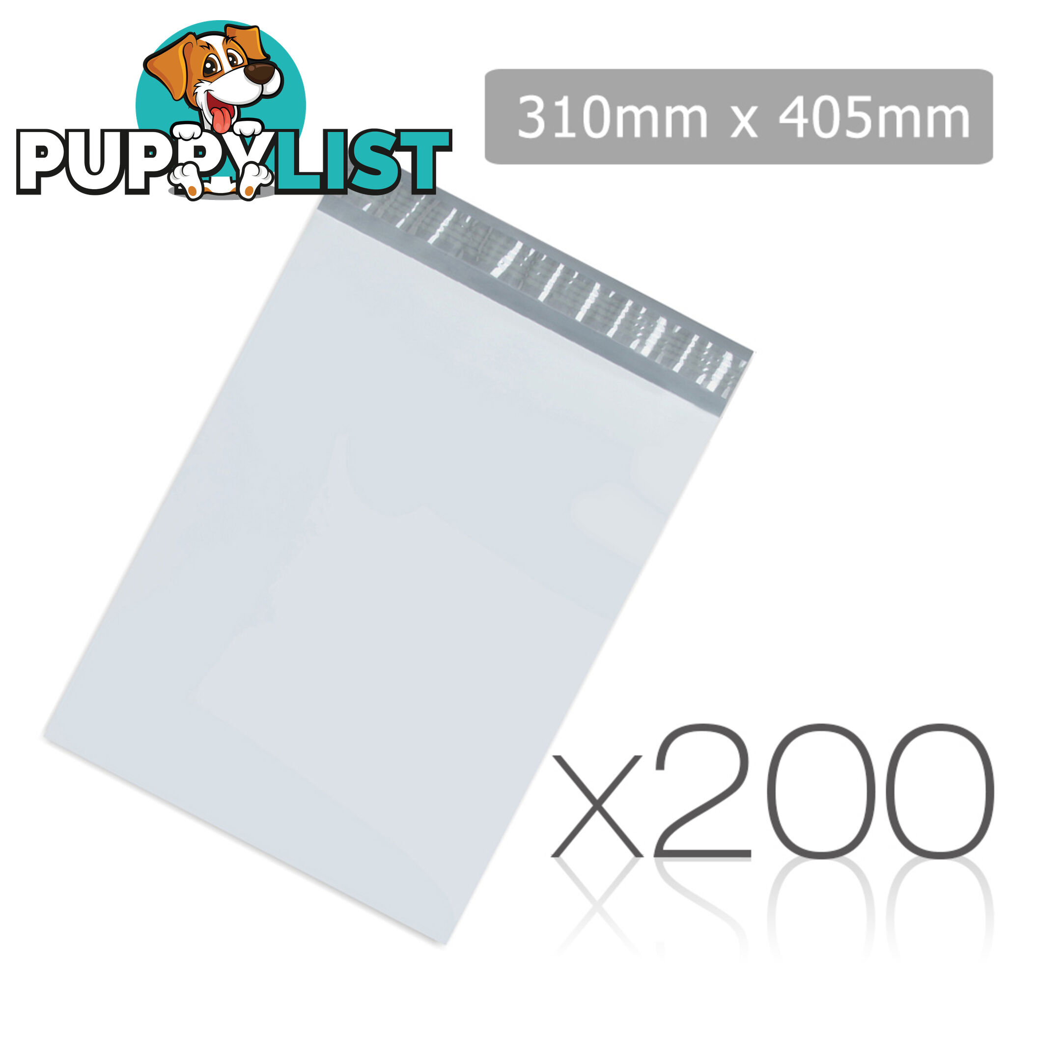 Set of 200 Poly Mailer Bags - 310 x 405mm