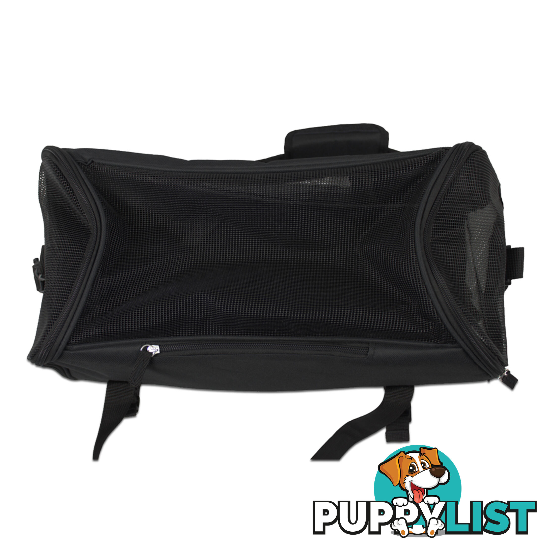 Portable Pet Carrier with Safety Leash - Black