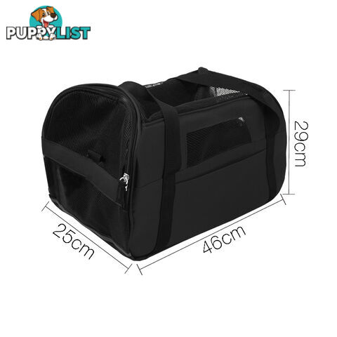 Portable Pet Carrier with Safety Leash - Black