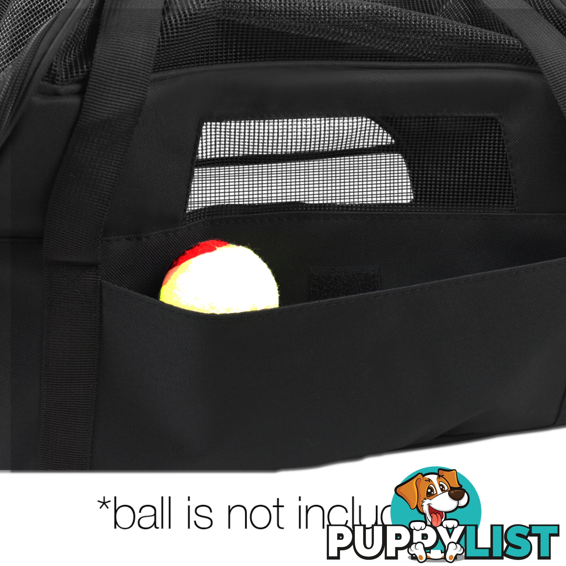 Portable Pet Carrier with Safety Leash - Black