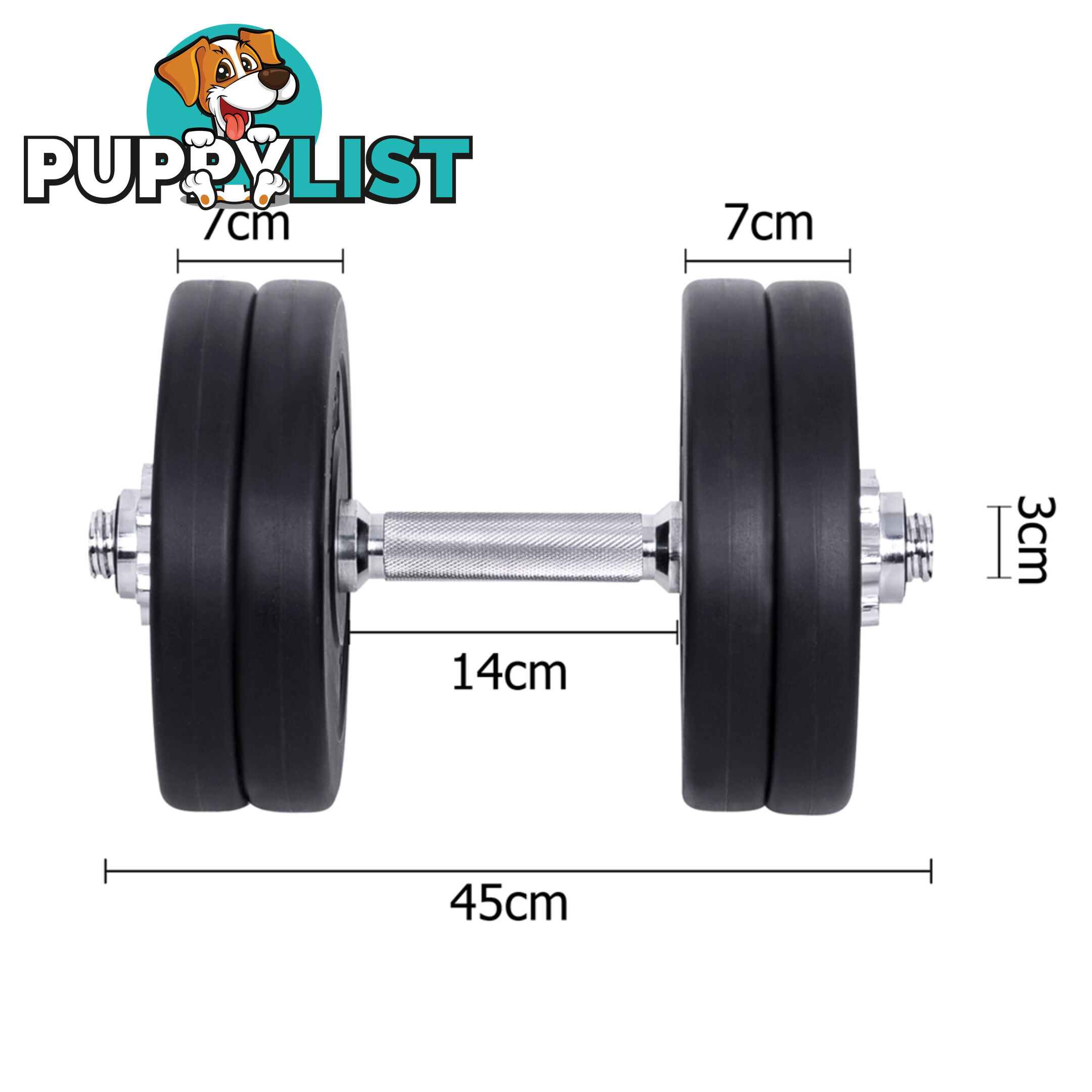 25kg Fitness Gym Exercise Dumbbell Set