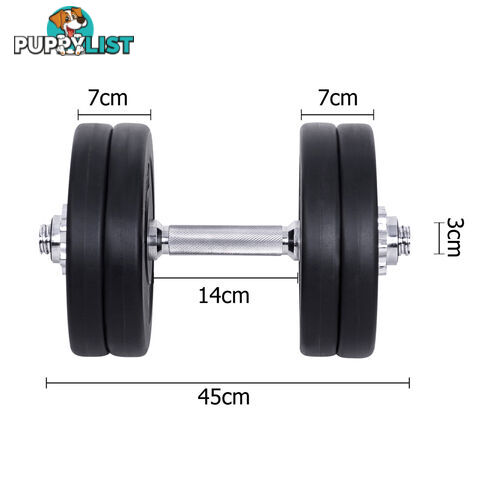 25kg Fitness Gym Exercise Dumbbell Set