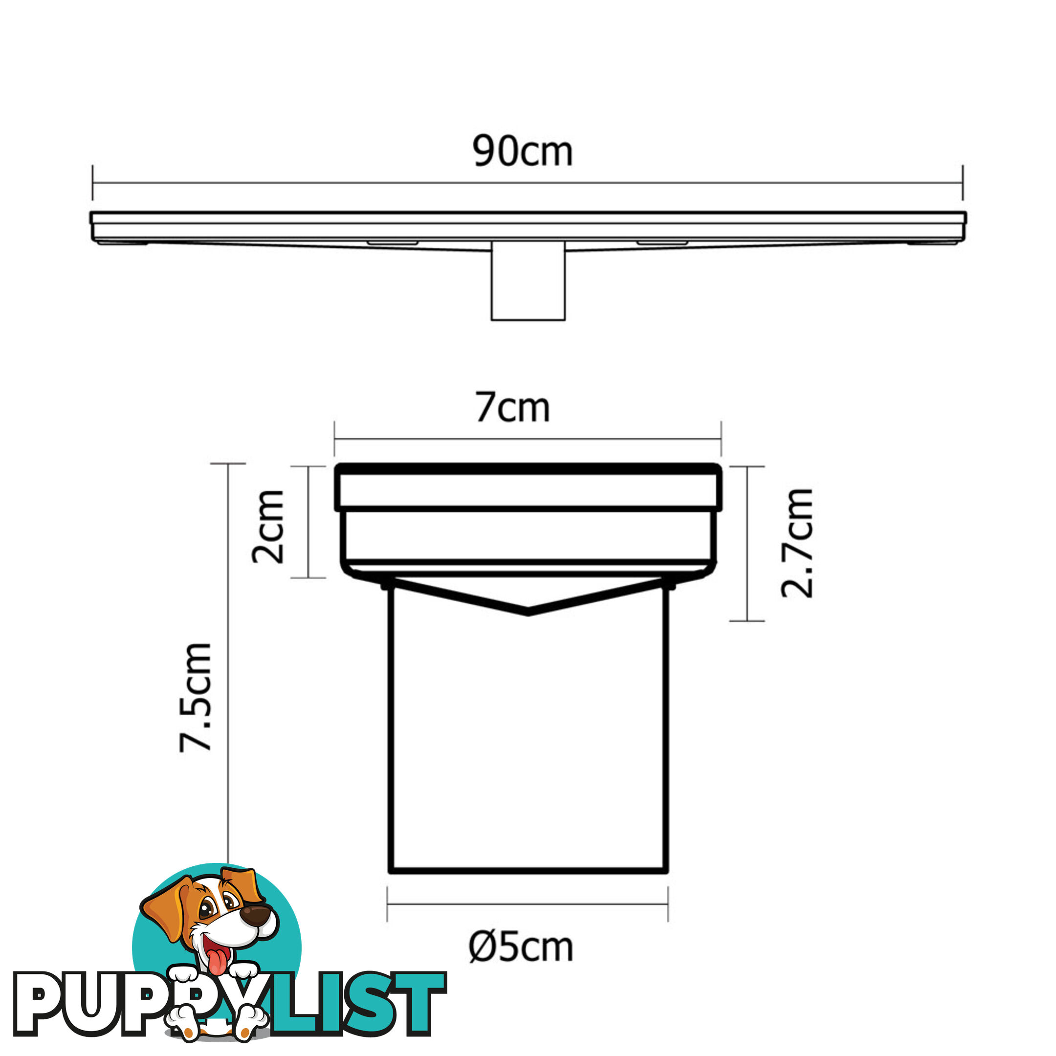 Heelguard Stainless Steel Shower Grate Drain Floor Bathroom 900mm