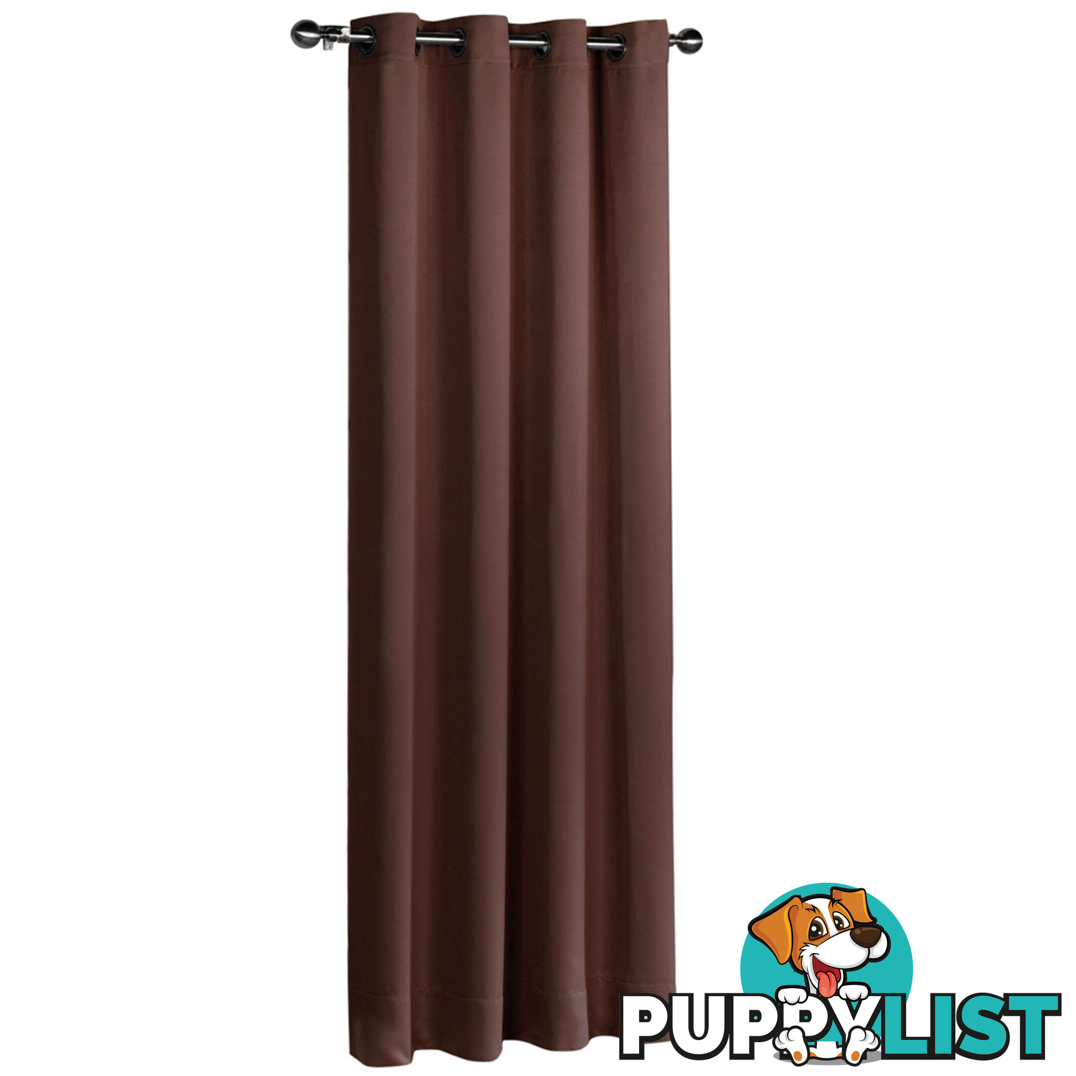 ArtQueen 3 Pass Eyelet Blockout Curtain Brown 180cm