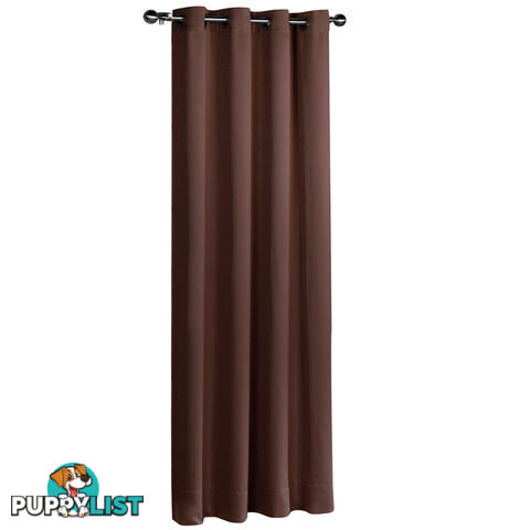 ArtQueen 3 Pass Eyelet Blockout Curtain Brown 180cm