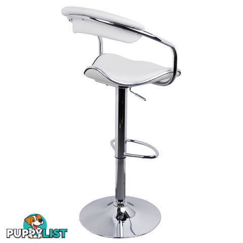 Set of 2 PU Leather Kitchen Bar Stool White