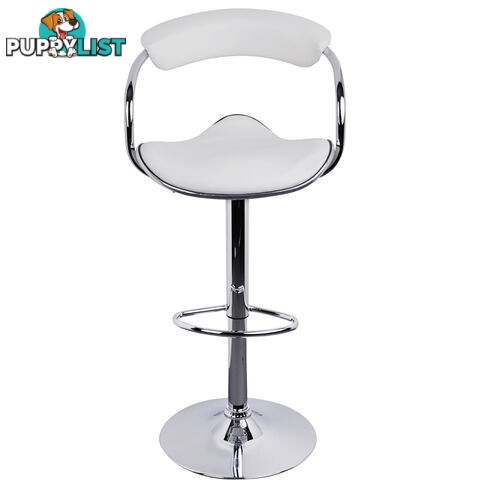 Set of 2 PU Leather Kitchen Bar Stool White