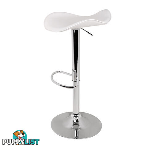 Set of 2 PVC Leather Kitchen Bar Stool White