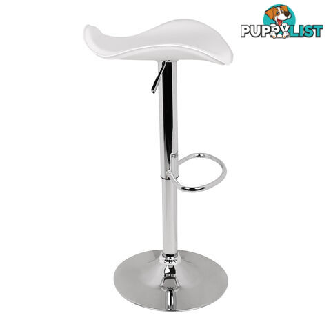 Set of 2 PVC Leather Kitchen Bar Stool White