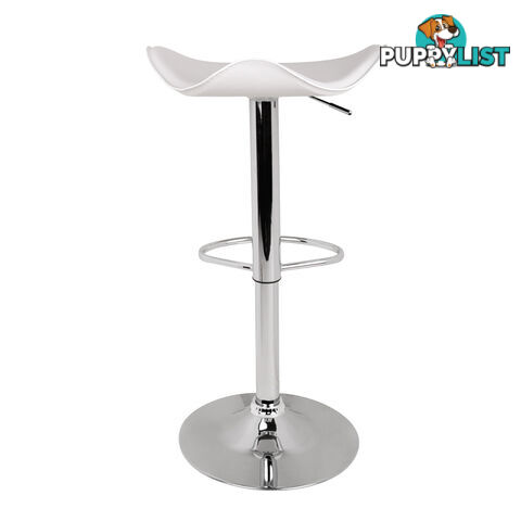 Set of 2 PVC Leather Kitchen Bar Stool White