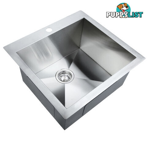 Stainless Steel Kitchen Laundry Sink w/ Strainer Waste 530 x 500mm