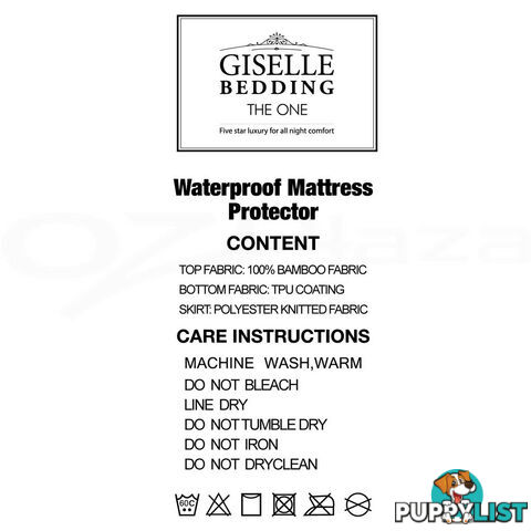 Waterproof Bamboo Mattress Protector - Single